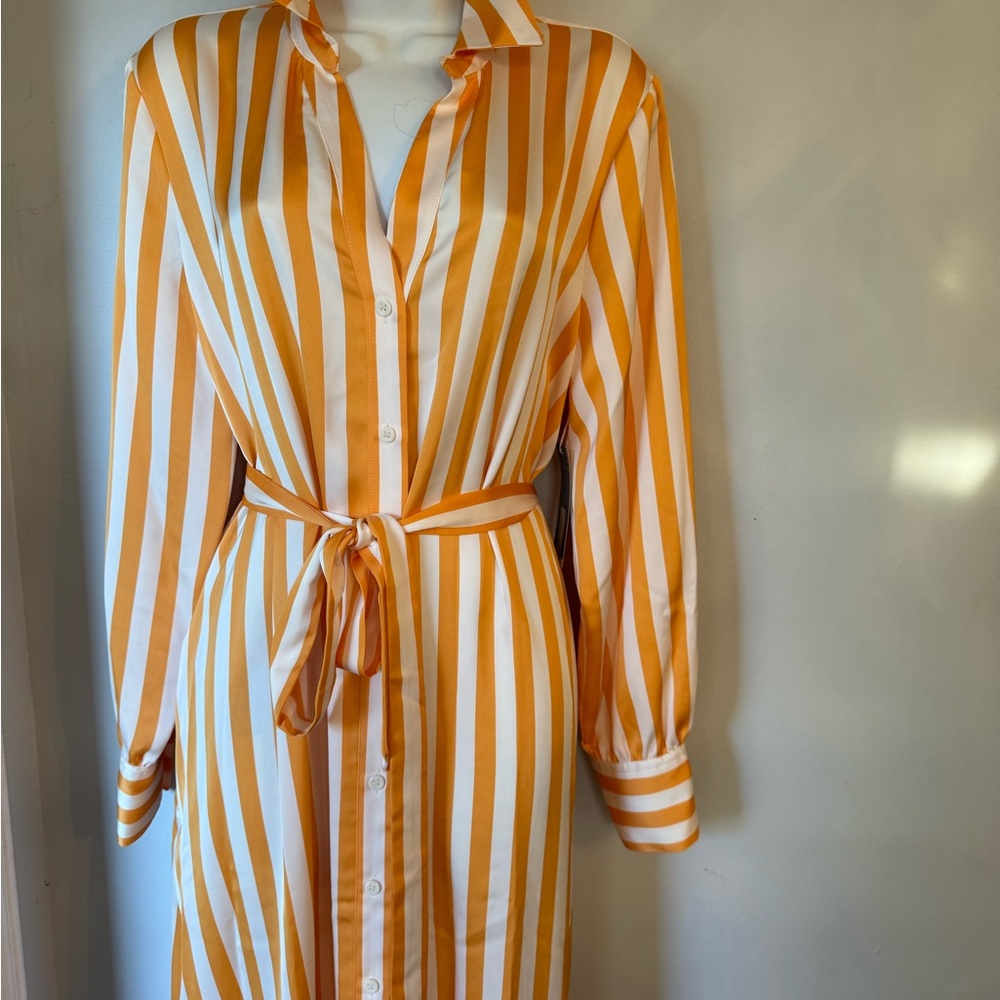 Worthington Women’s Long Sleeve Striped Shirt Dress – Size XS Awning Stripe)